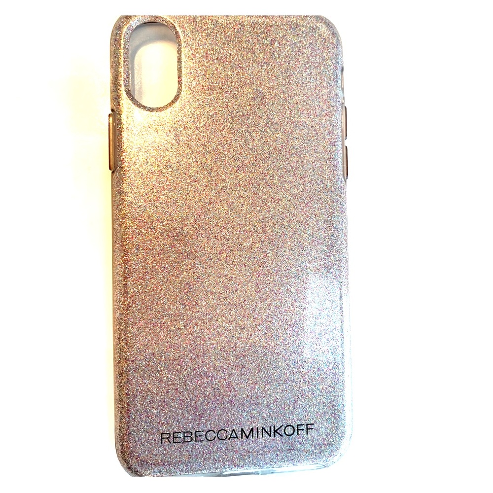Rebecca Minkoff iPhone X case —  silver glitter
